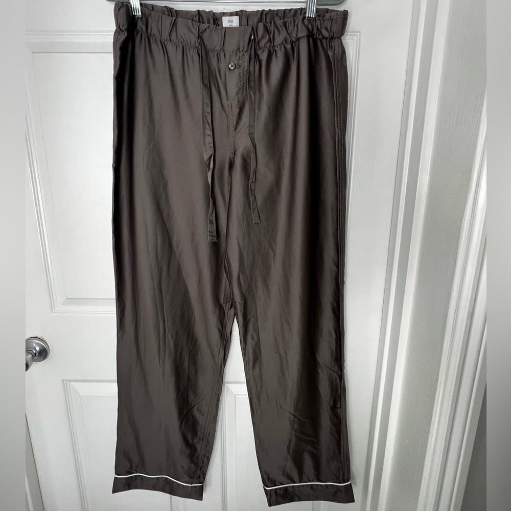 RH Restoration Hardware Gray Cotton Lounge PJ Pajama Pants Sz L
